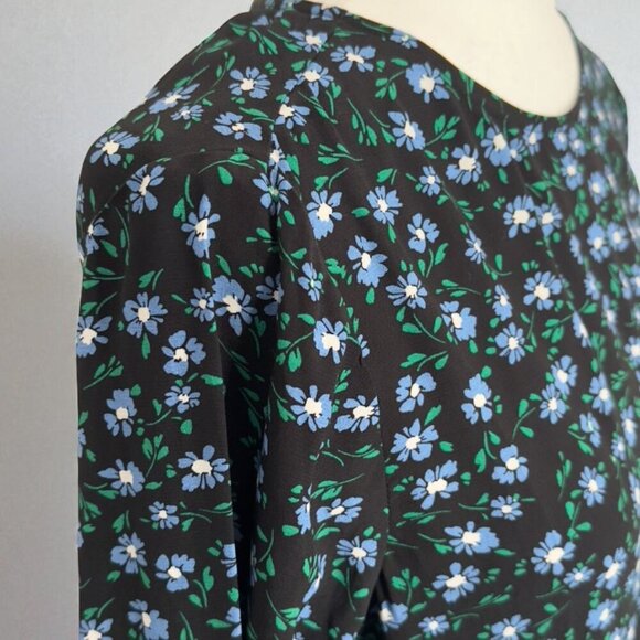 Loft floral print dress with tiered skirt | Black | Size: XS - Picture 4 of 8